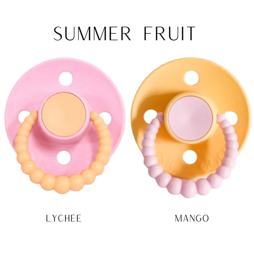 CMC Bubble Dummies (Set Of 2) Size 1 - SUMMER FRUIT - MANGO/LYCHEE