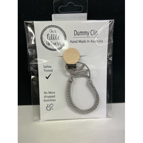 Faux Leather Dummy Clip - Silver Shimmer Plain