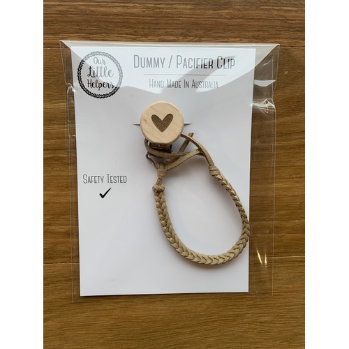 Faux Leather Dummy Clip - Golden Fawn With Heart