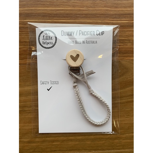 Faux Leather Dummy Clip - Ash Grey With Heart