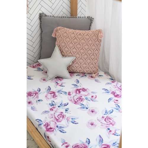 Fitted Cot sheet - Lilac Skies