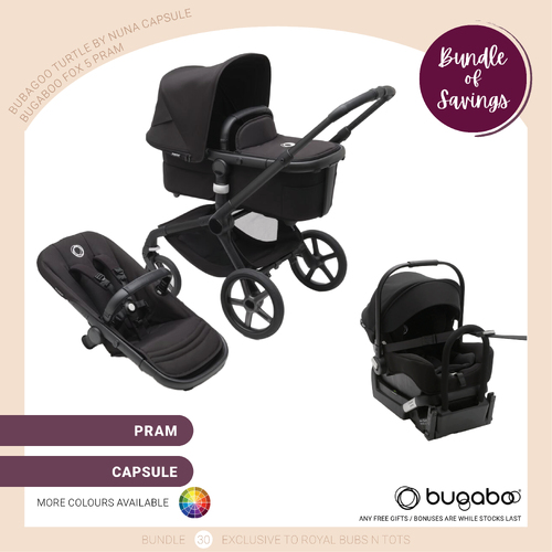 Bugaboo Fox 5 Pram And Turtle Capsule + Base Travel System Combo