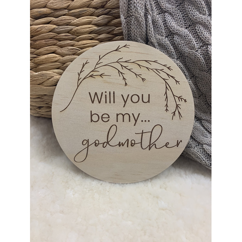 Single Announcement Disc - Will You Be My Godmother - Whimsical