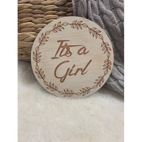 Single Announcement Disc - It's A Girl - Wreath