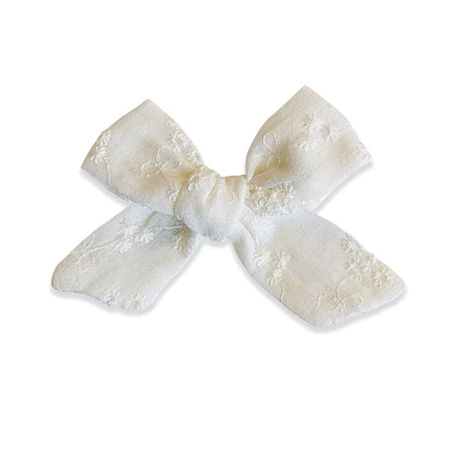 Broderie Anglaise Bow Clip - Thelma