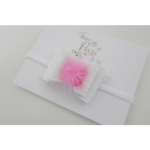 Marshmallow Bunny Bow Headband