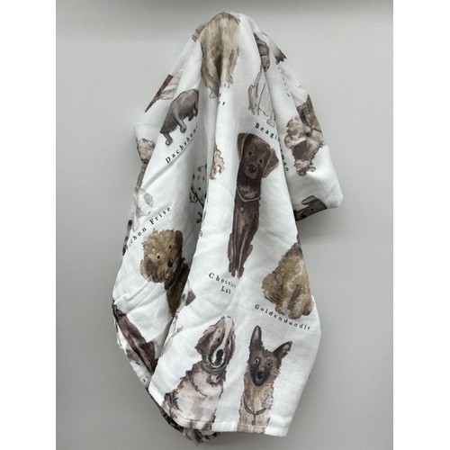 Muslin Baby Wrap - Dogs