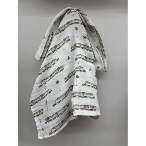 Muslin Baby Wrap - Trains