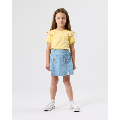 Top | Flounce Shoulder | Strawberry