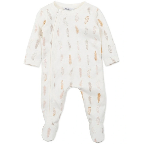 Taylor Feather Zip Onesie Ivory