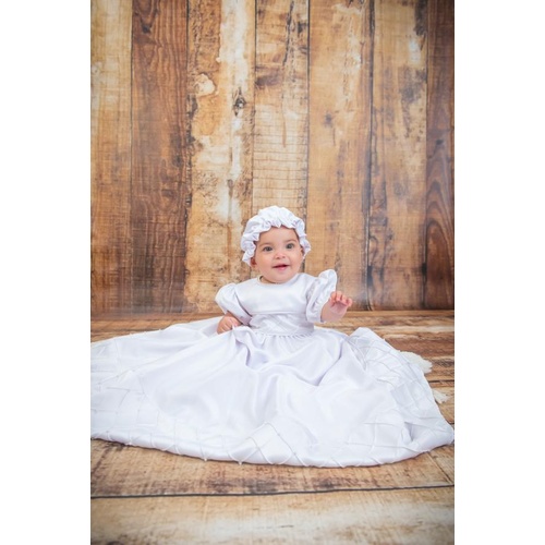 Baptism/Christening L/S Gown - White