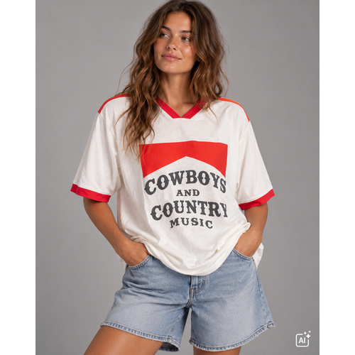 Tee | Cowboys & Country Music | White
