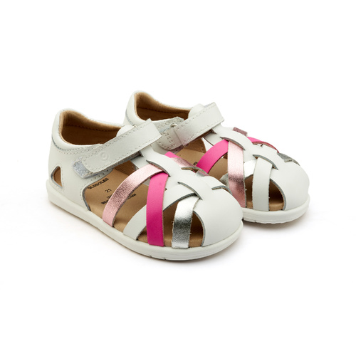 Sandal | Closed Toe | Open Air Pink/White/Silver