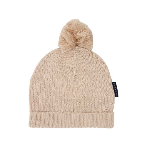 Textured Knit Beanie - Ivory