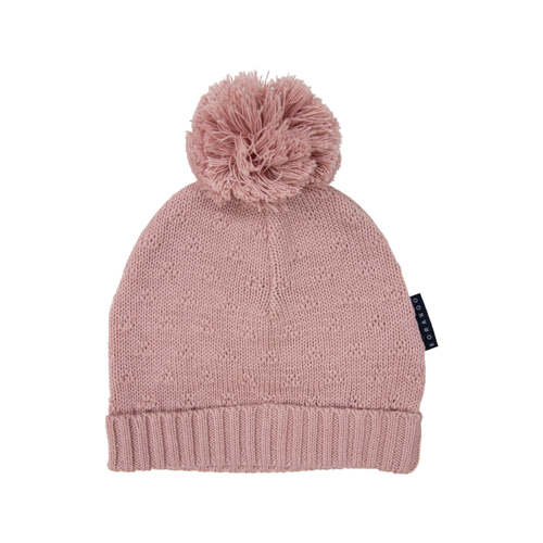 Textured Knit Beanie - Dusty Pink