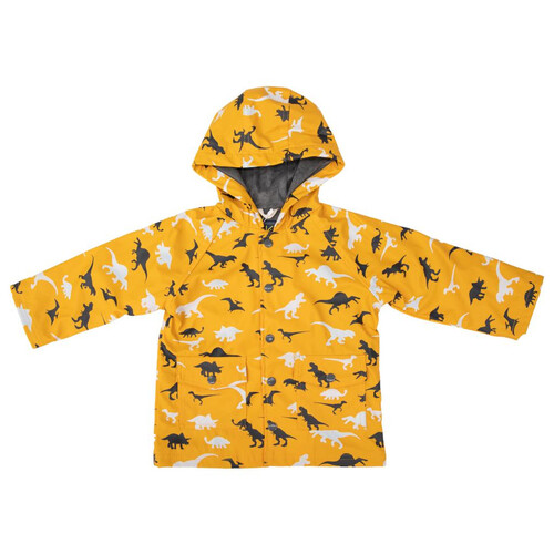 Terry Towelling Lined Raincoat - Colour Change Dinosaur Artisan Gold