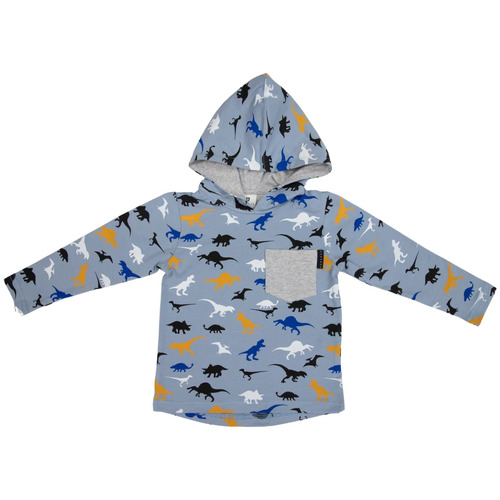 Hooded Dino Top - Blue