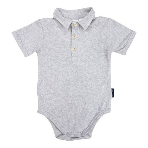 Collared Bodysuit - Grey Marle