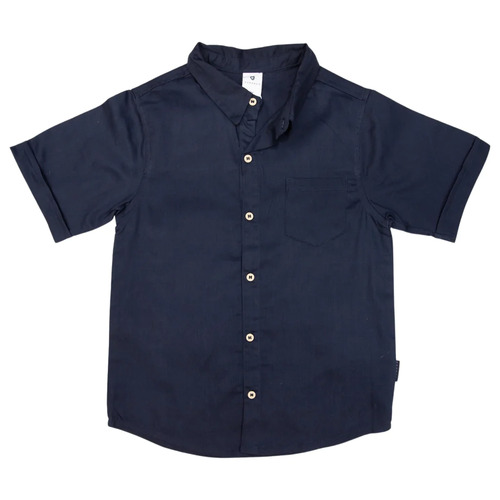 Cotton Pique Shirt - Navy