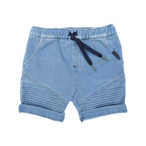 Denim Knit Shorts - Acid Wash