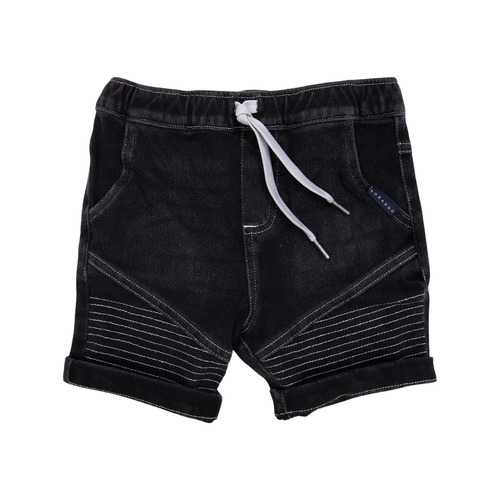 Denim Knit Shorts - Charcoal