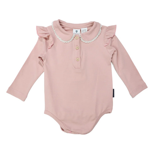 Collared Bodysuit - Dusty Pink