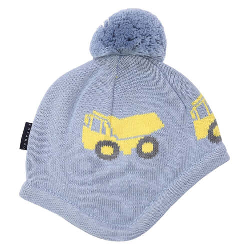 Truck Print Beanie - Dusty Blue