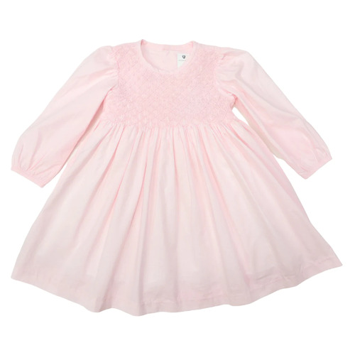 Tone On Tone Smocked Dress - Pink