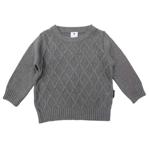 Pattern Knit Sweater - Charcoal