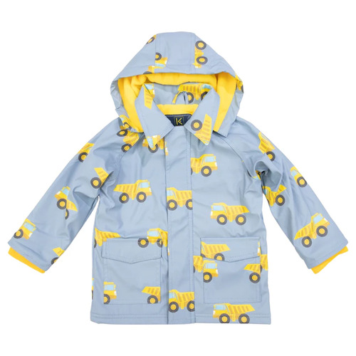 Polar Fleece Lined Raincoat - Truck Dusty Blue