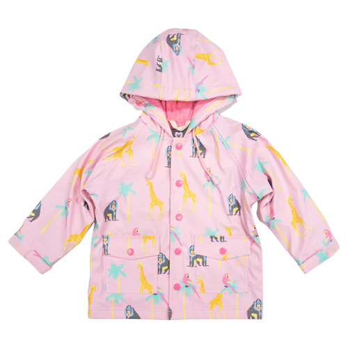 Terry Towelling Lined Raincoat - Safari Pink