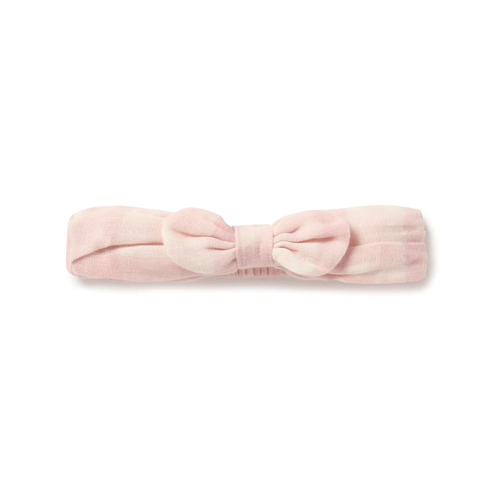 Pink Gingham Headband - Petal Pink