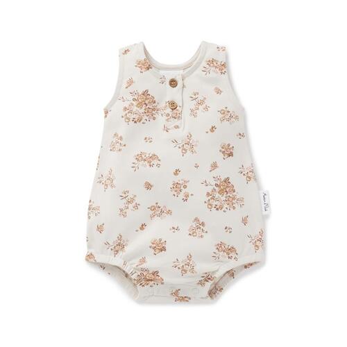 Posy Floral Bubble Romper - Jet Stream