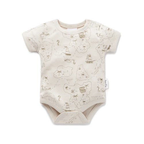 Pirate Map Onesie - Crystal Gray