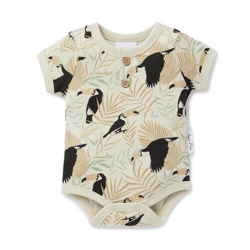 Toucan Henley Onesie - Dove