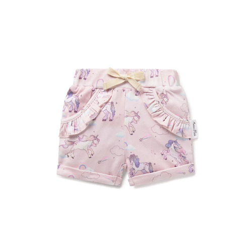 Unicorn Ruffle Shorts - Mauve Chalk