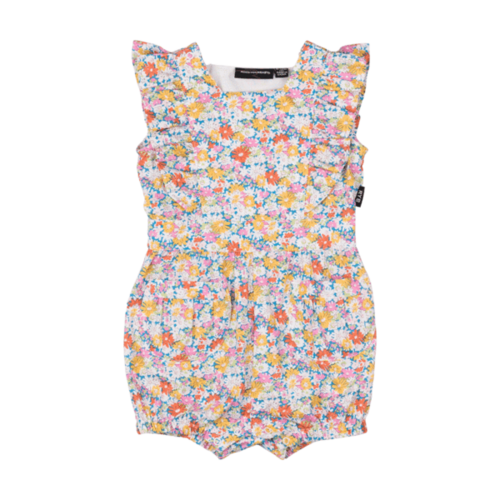 Rock Your Baby Blue Garden Floral Romper