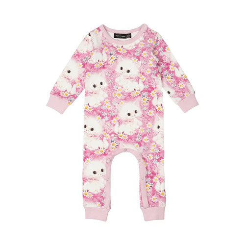 Rock Your Baby White Kitten Baby Playsuit