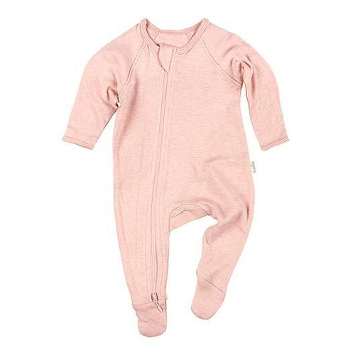 Organic Onesie L/S Dreamtime Zip Romper - Peony