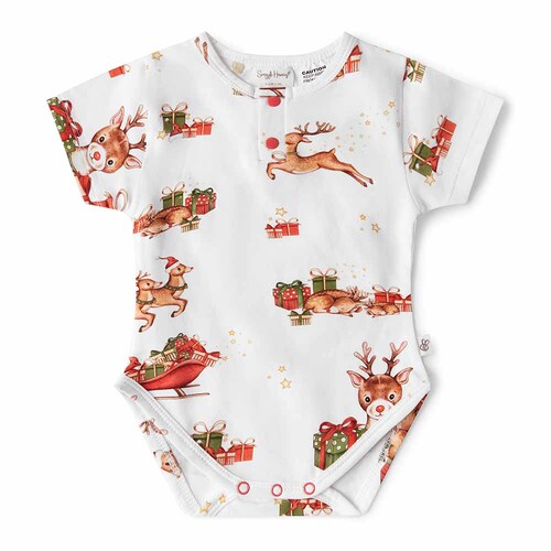 Short Sleeve Bodysuit - Reindeer