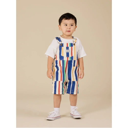 90's Bold Stripe James Denim Pocket Overalls