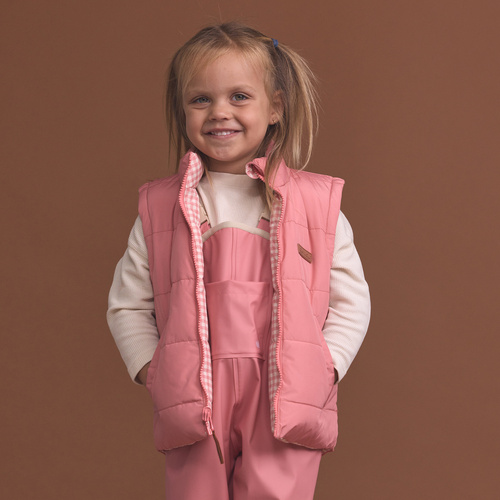 Vest | Reversible, Water Resistant | Rose Gingham