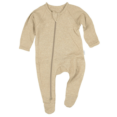 Organic Onesie L/S Dreamtime Zip Romper - Camel