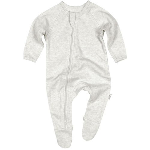 Organic Onesie L/S Dreamtime Zip Romper - Pebble