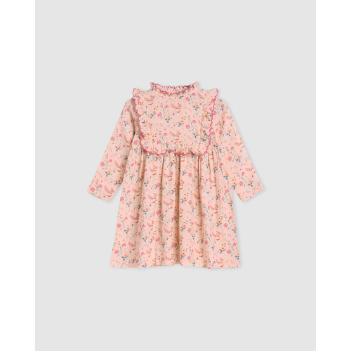 Dress | Double Woven Cotton Gauze | Lucie Pink Bird