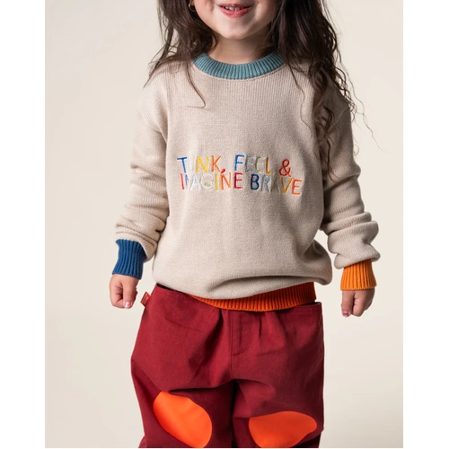 Embroidered Knit Sweater - Imagine Brave