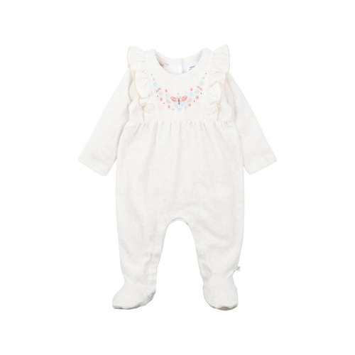 Midnight Daisy Velour Onesie - Cream Marle