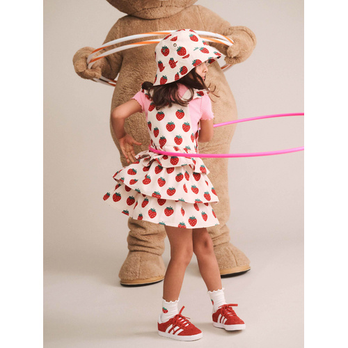 Dress | Tiered Pinafore | Strawberry