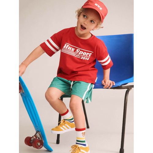 Tee | Hux Sporty Stripe -  Racer Red