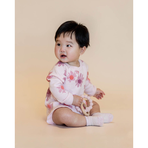Romper | Knit | Pale Pink Orchard Bloom